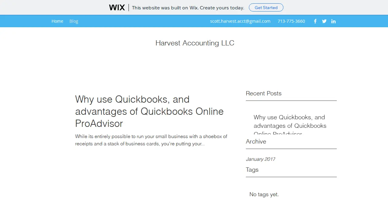 Harvest Accounting Services LLC page