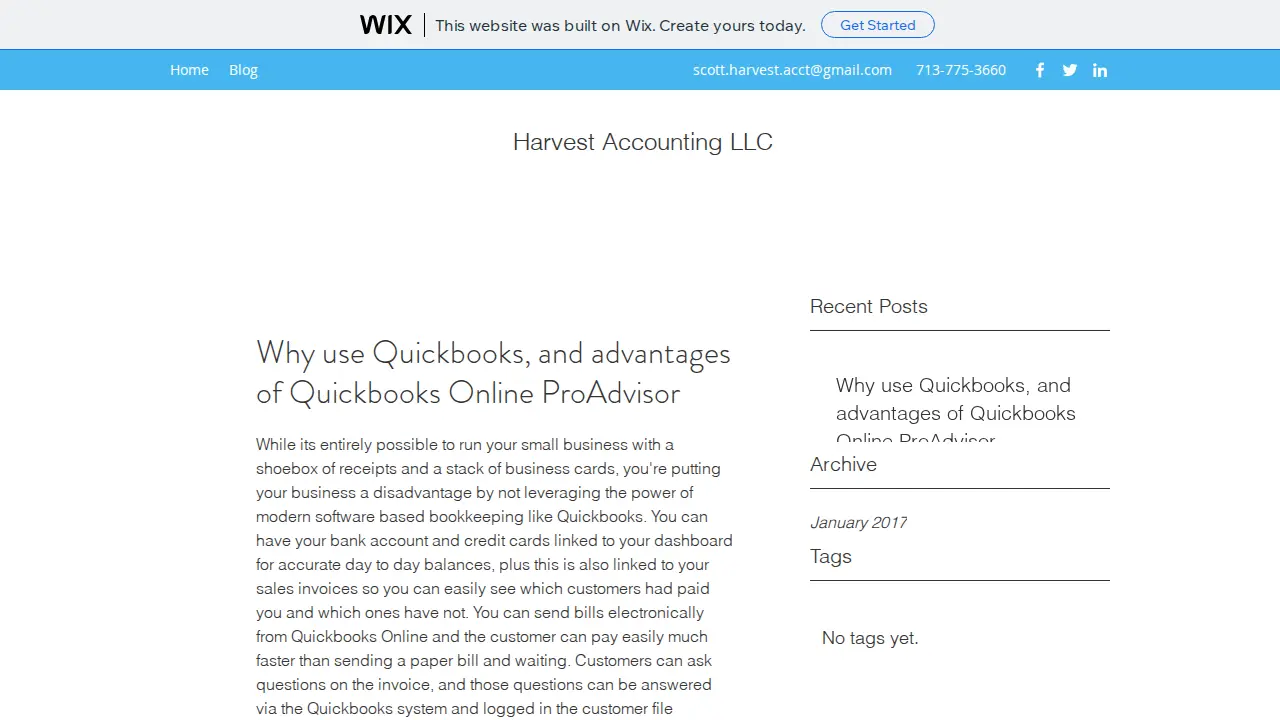 Harvest Accounting Services LLC page