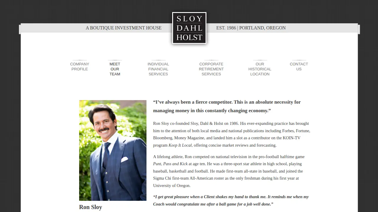 Sloy Dahl & Holst Inc page