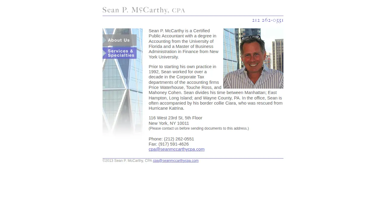 Sean P. McCarthy, CPA page