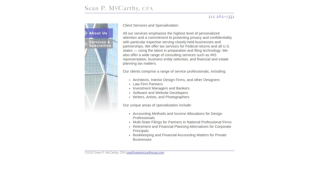 Sean P. McCarthy, CPA page