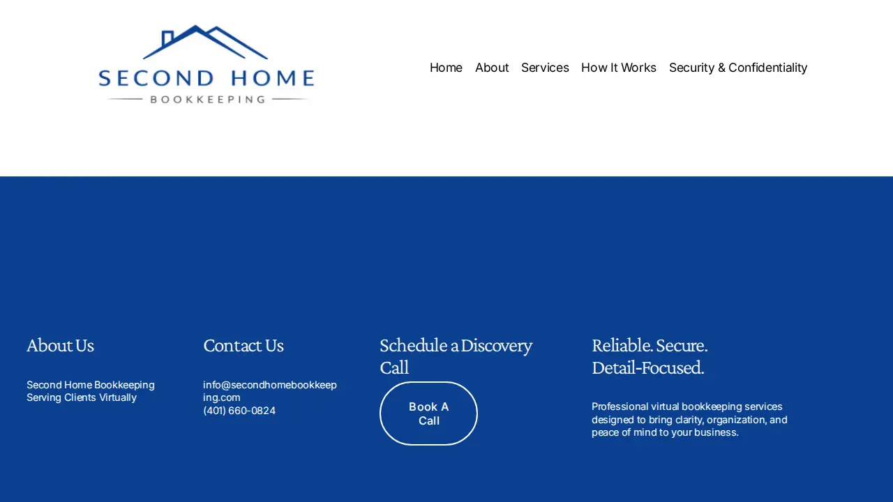 Second Home Bookkeeping page