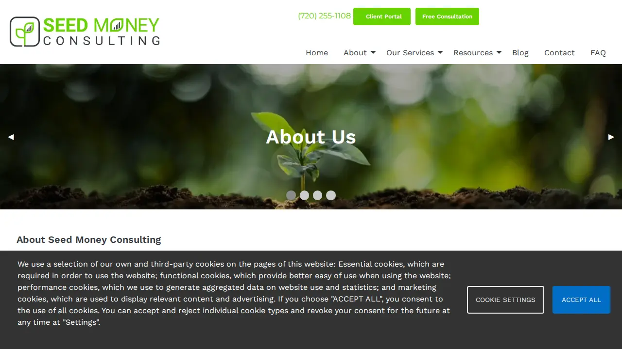 Seed Money Consulting page