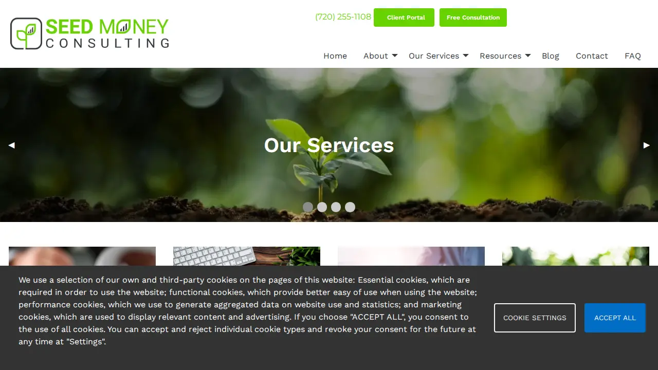 Seed Money Consulting page