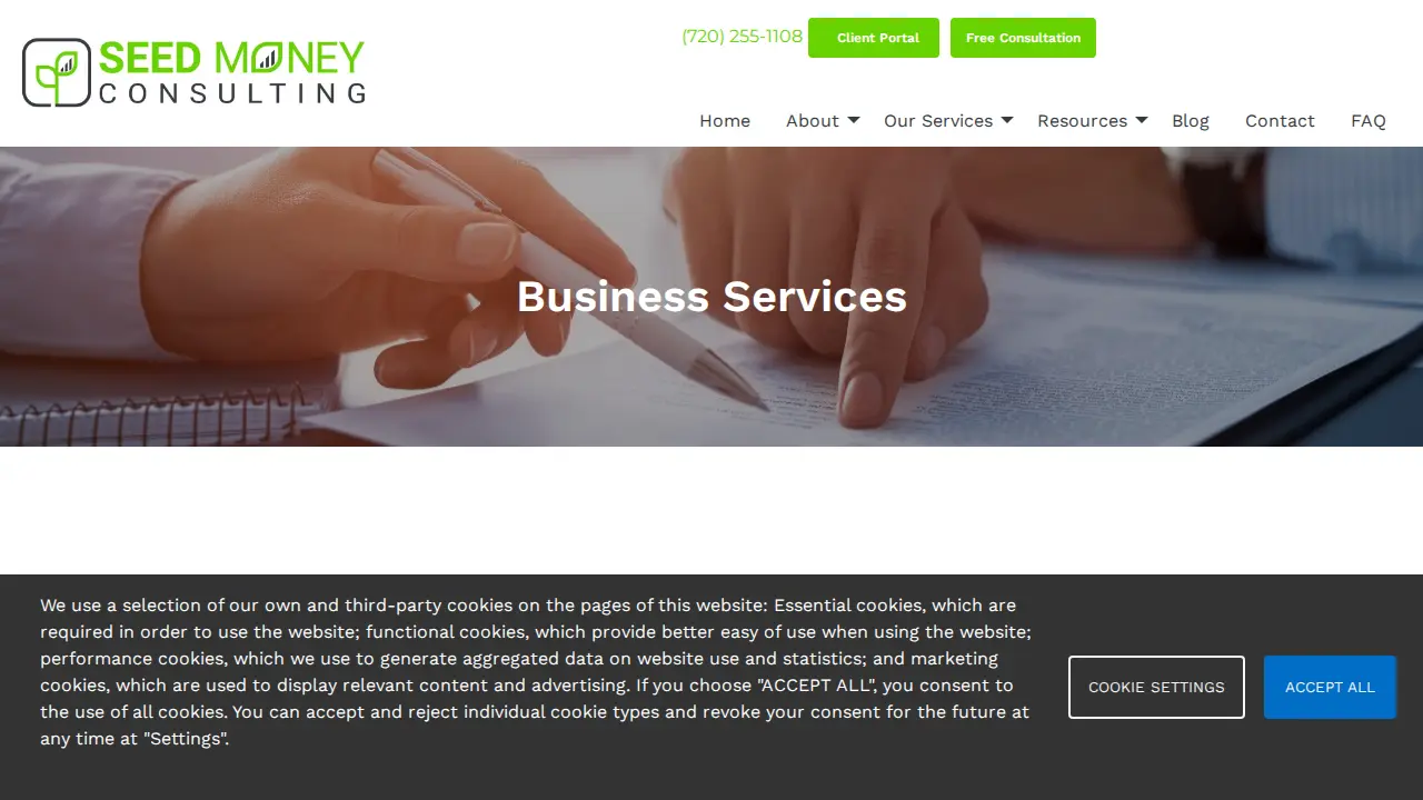 Seed Money Consulting page