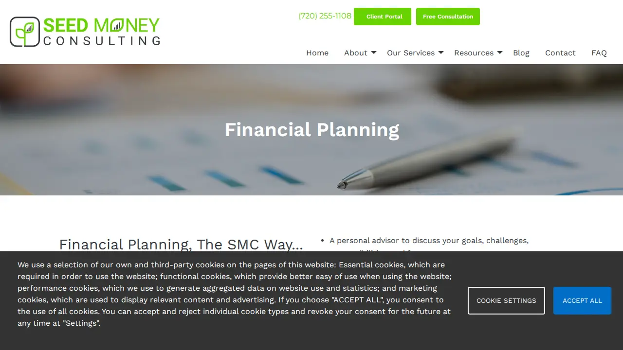 Seed Money Consulting page