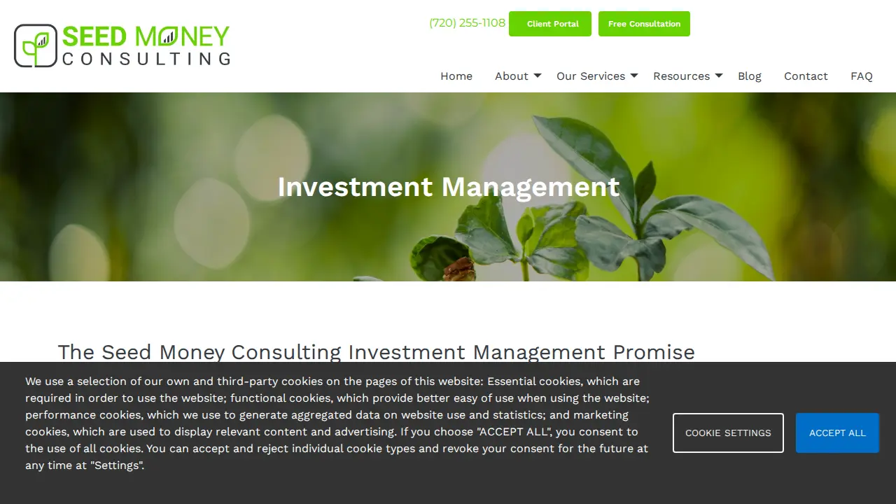 Seed Money Consulting page