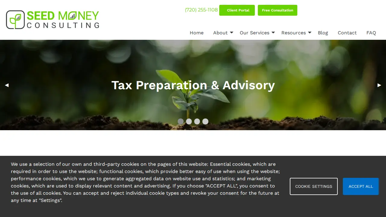 Seed Money Consulting page