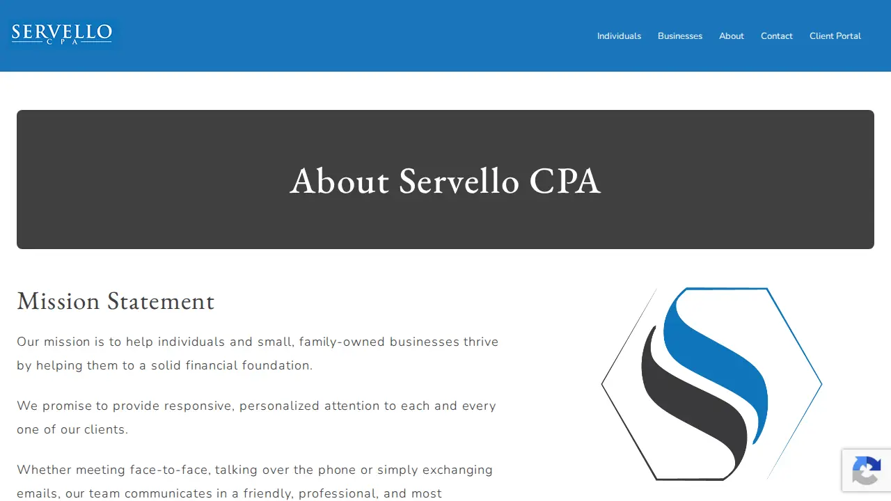 Servello CPA page
