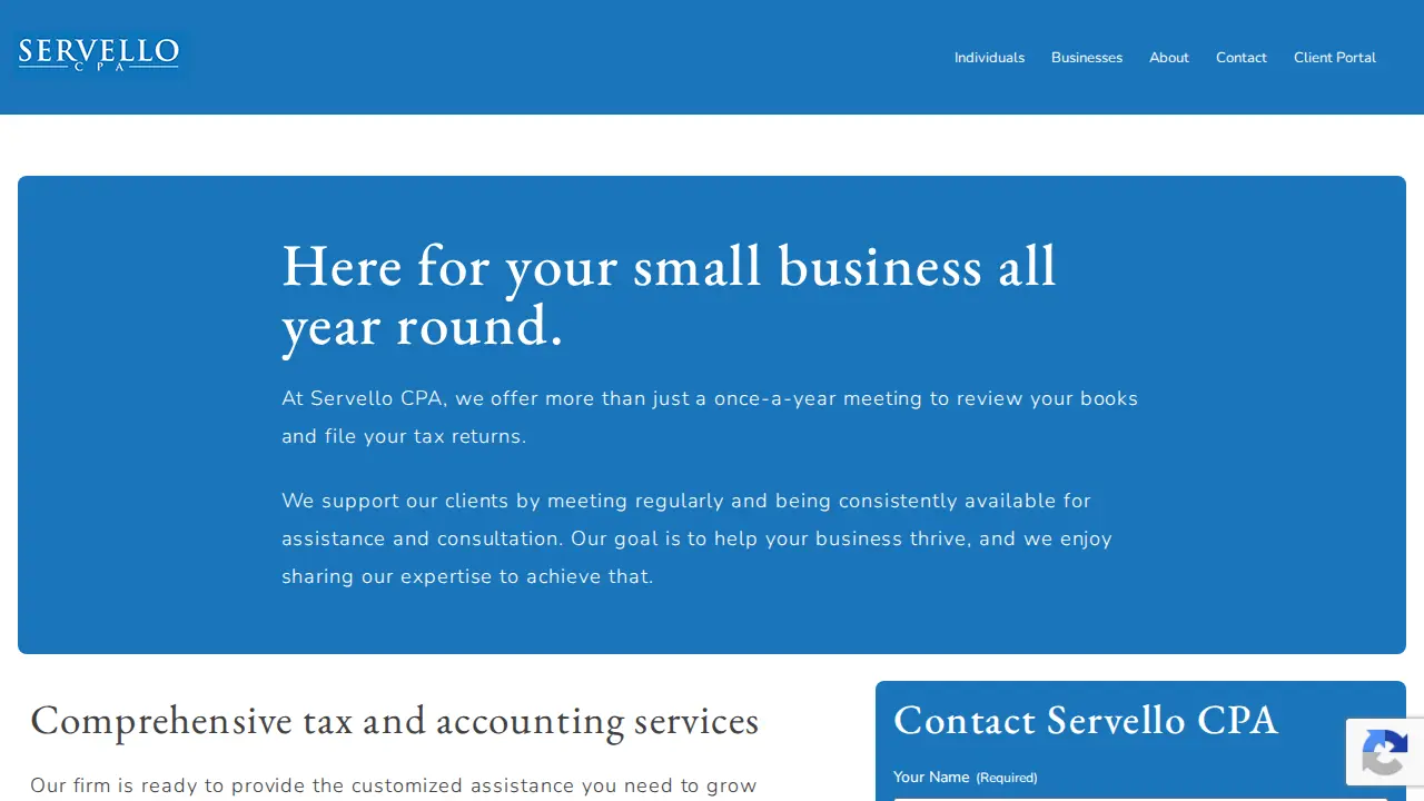 Servello CPA page