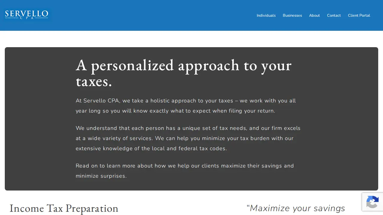 Servello CPA page