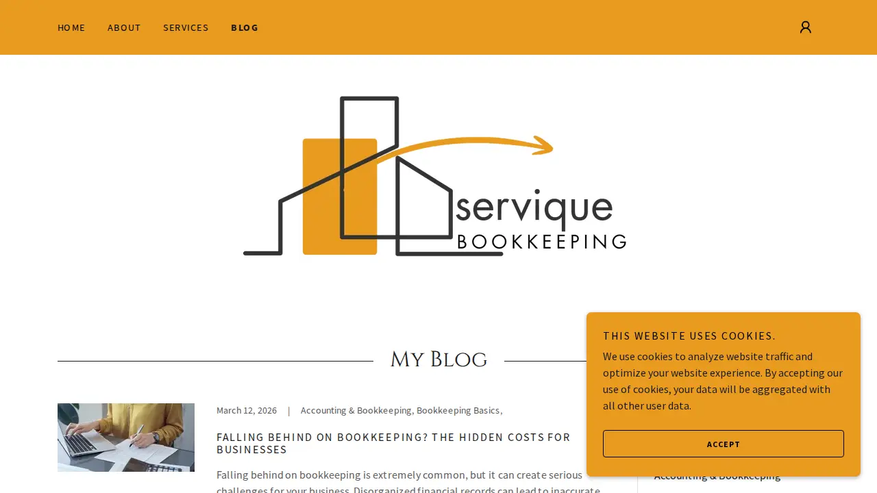 Servique Bookkeeping page