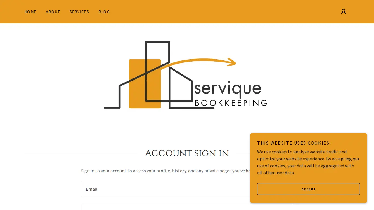 Servique Bookkeeping page