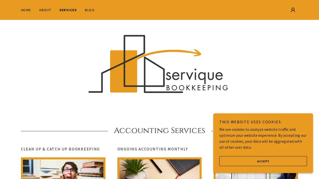 Servique Bookkeeping page