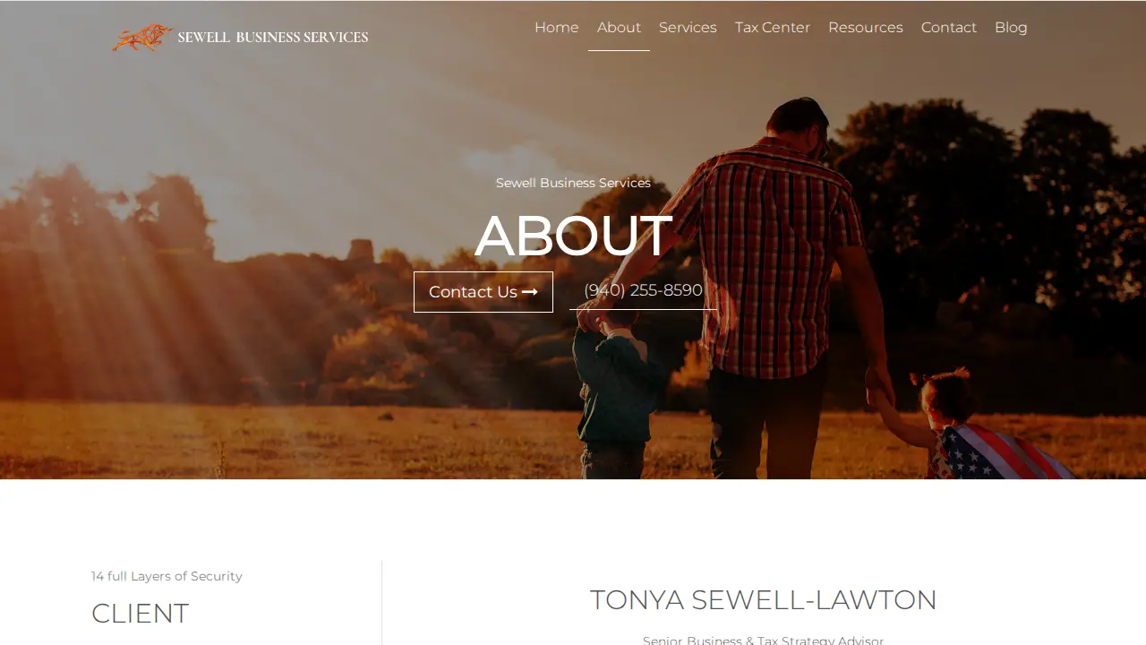 Sewell Business Services page