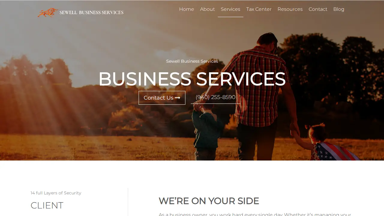 Sewell Business Services page