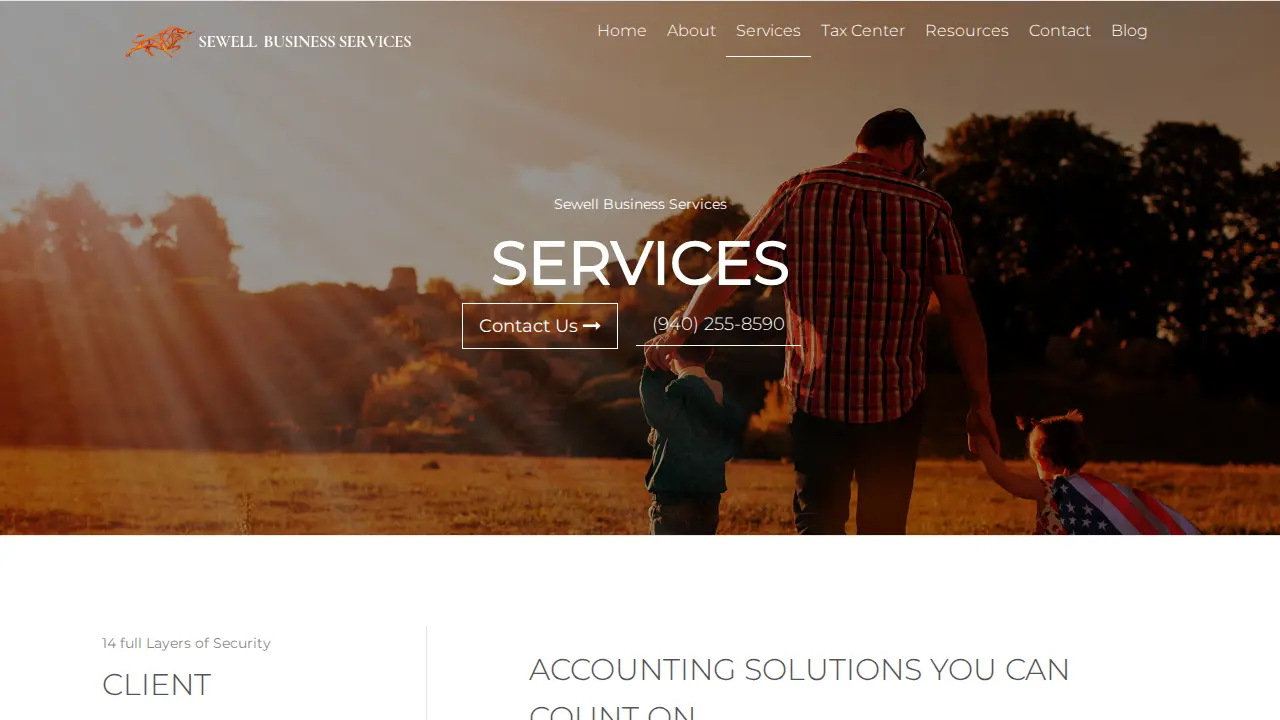 Sewell Business Services page