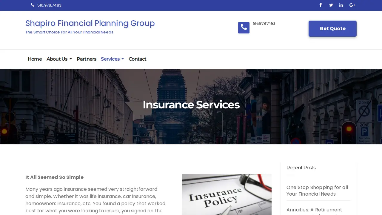 Shapiro Financial Planning Group page
