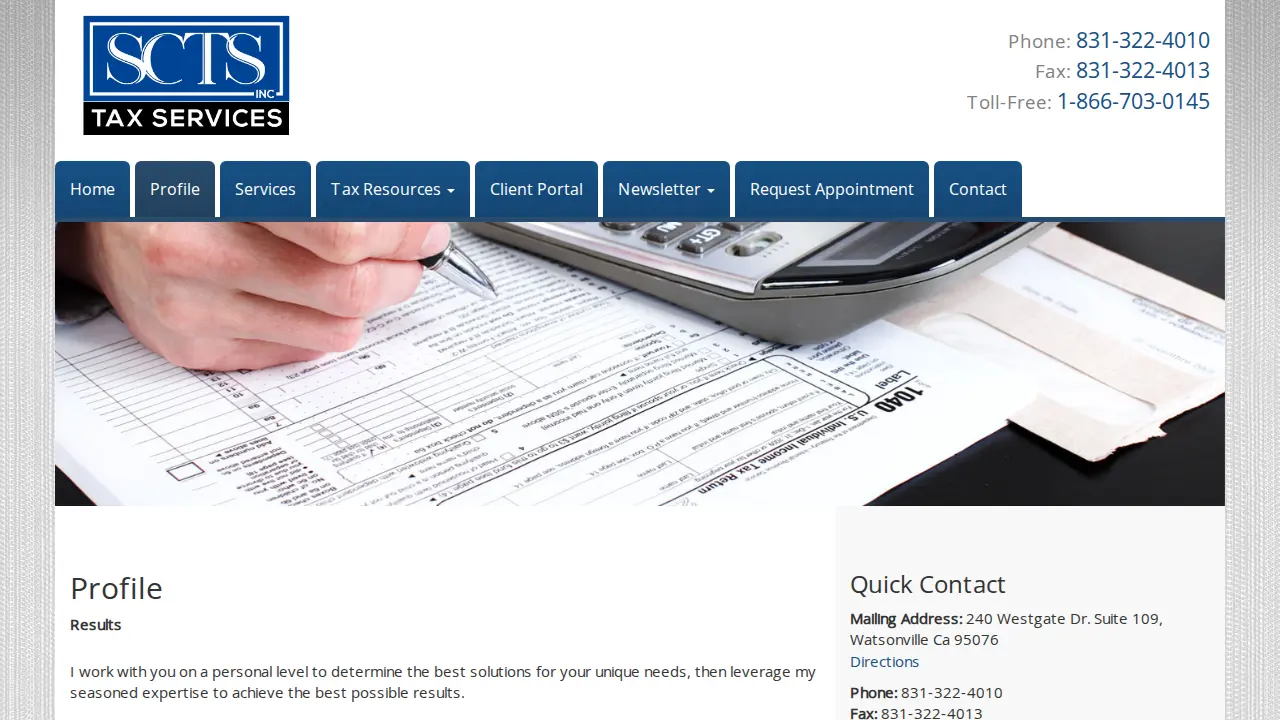 Shary Carvalho Tax Services page