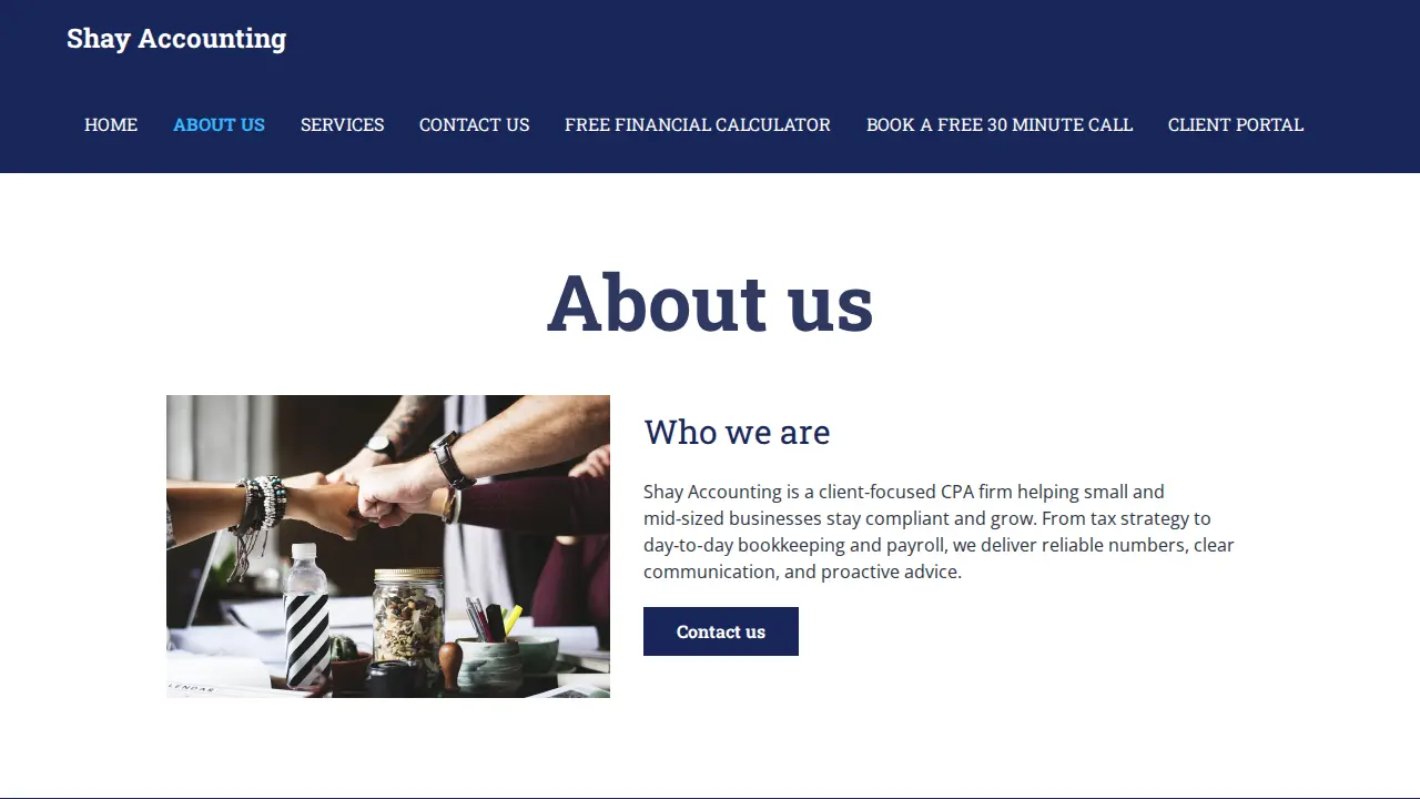 Shay Accounting page