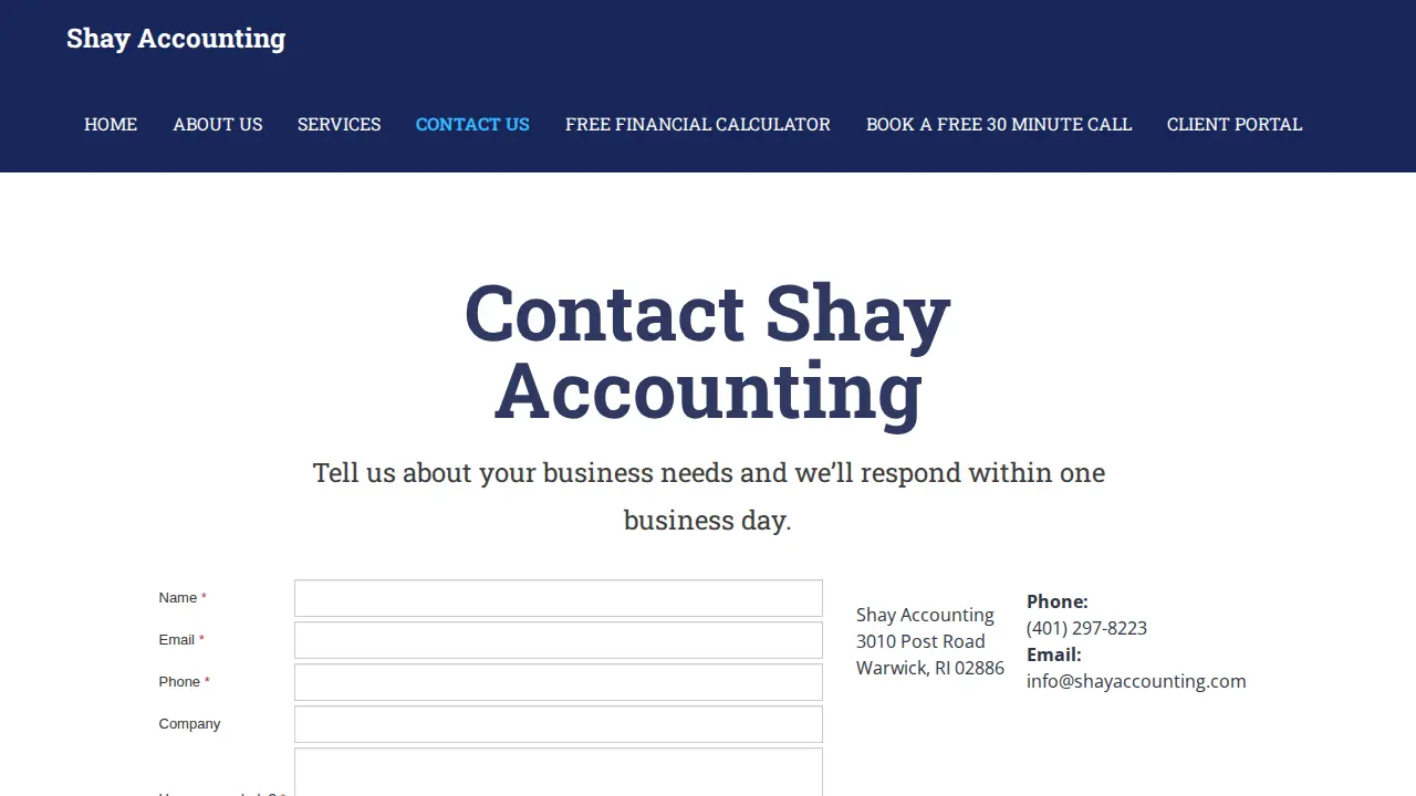 Shay Accounting page