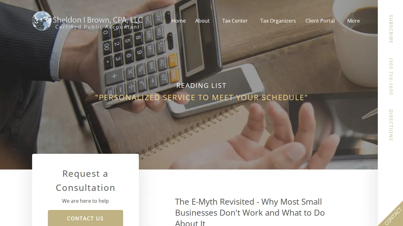 Sheldon Brown, CPA, LLC page