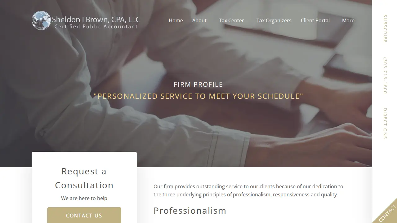 Sheldon Brown, CPA, LLC page