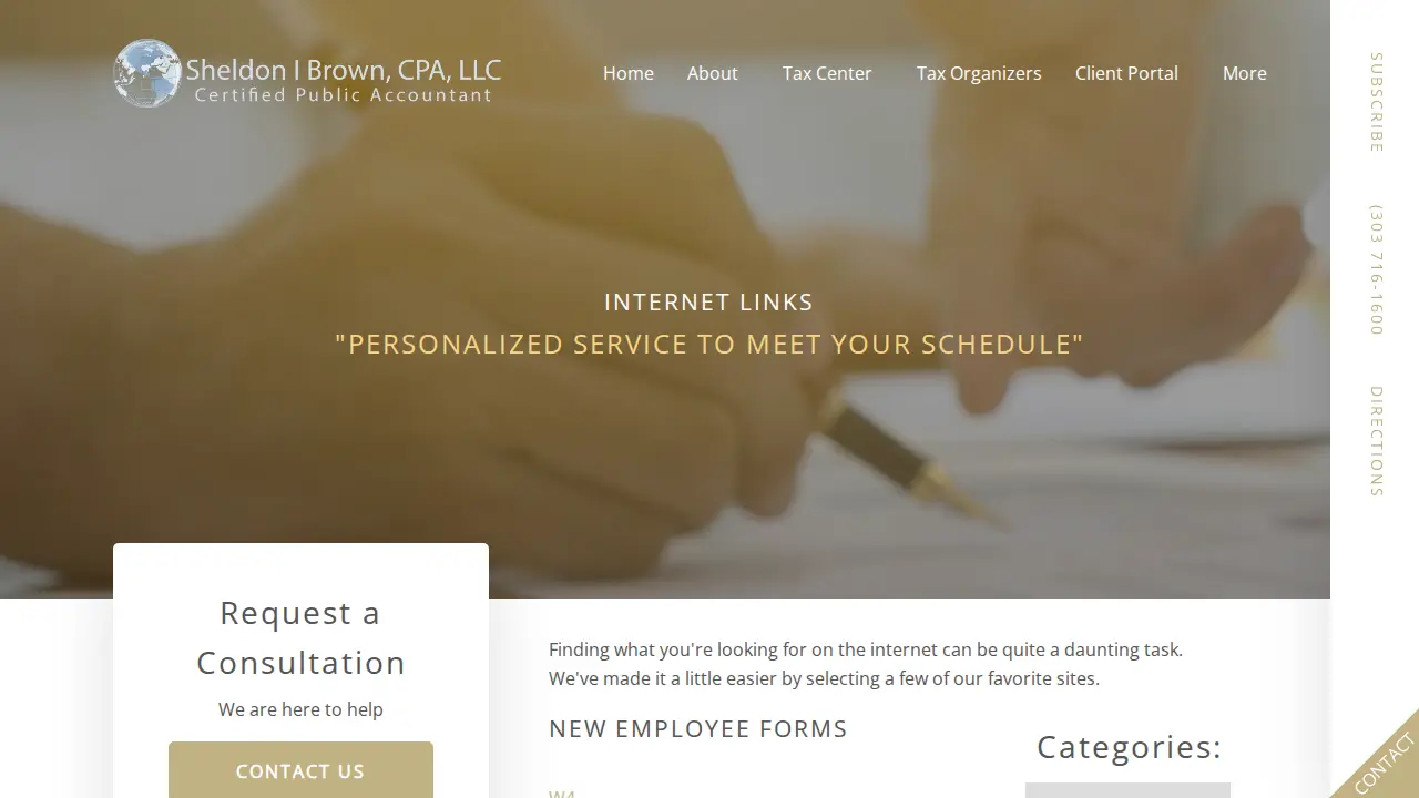 Sheldon Brown, CPA, LLC page