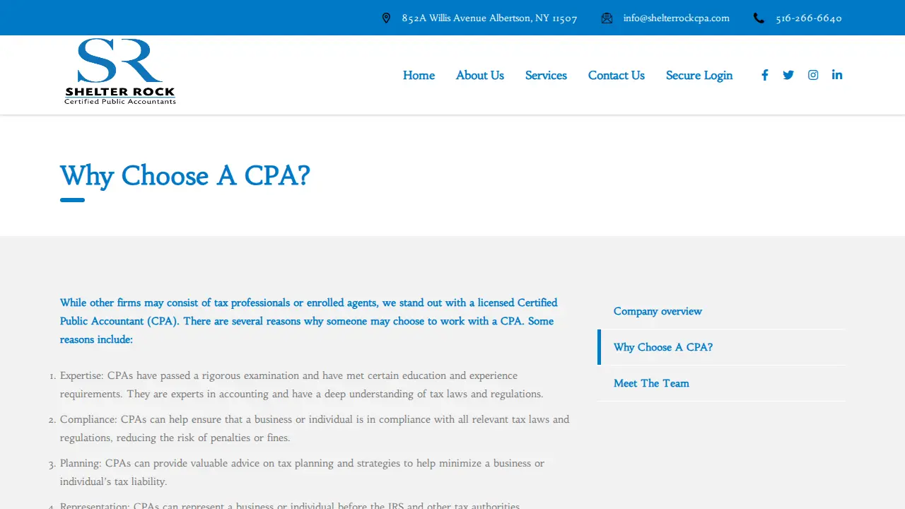 Shelter Rock Certified Public Accountants PLLC page