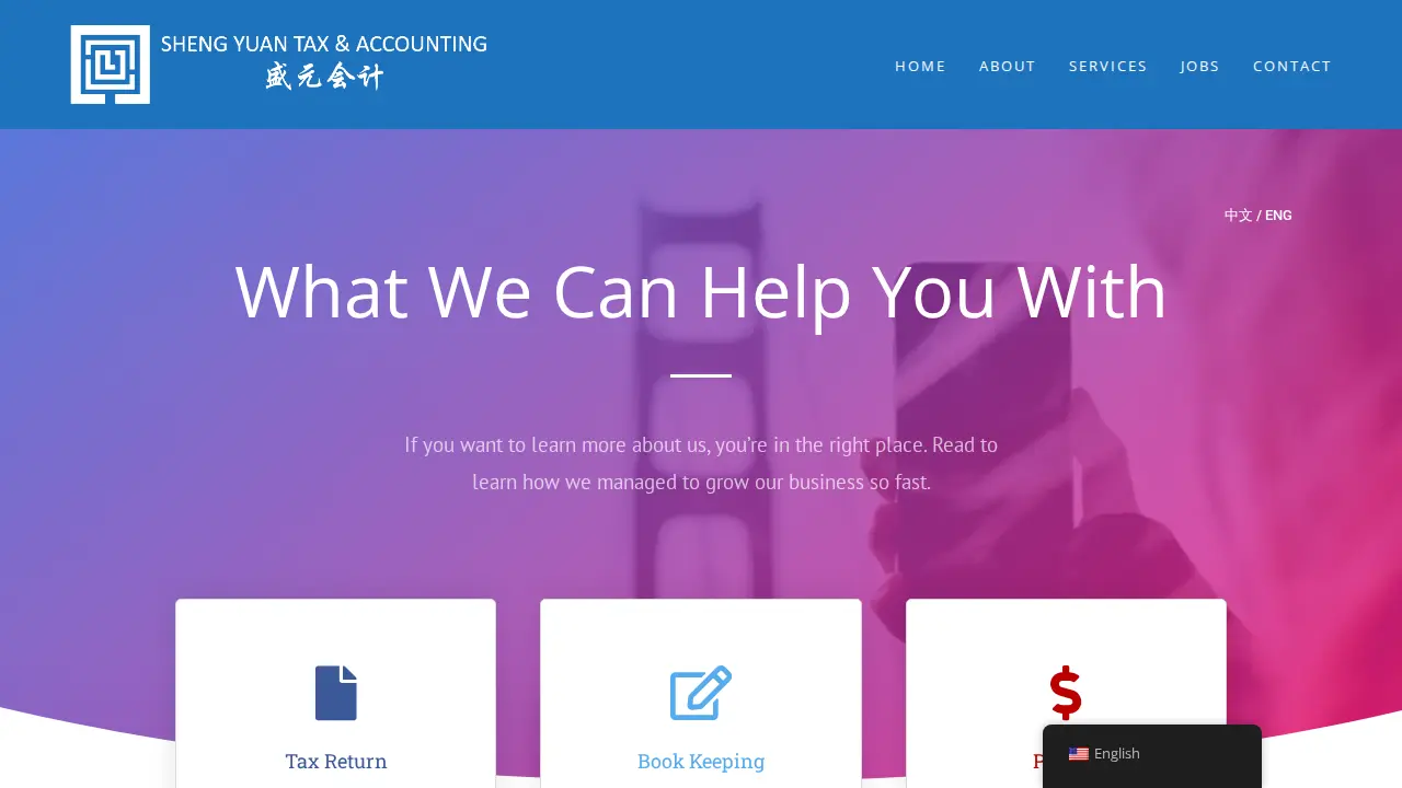 Sheng Yuan Tax & Accounting Service Corp page