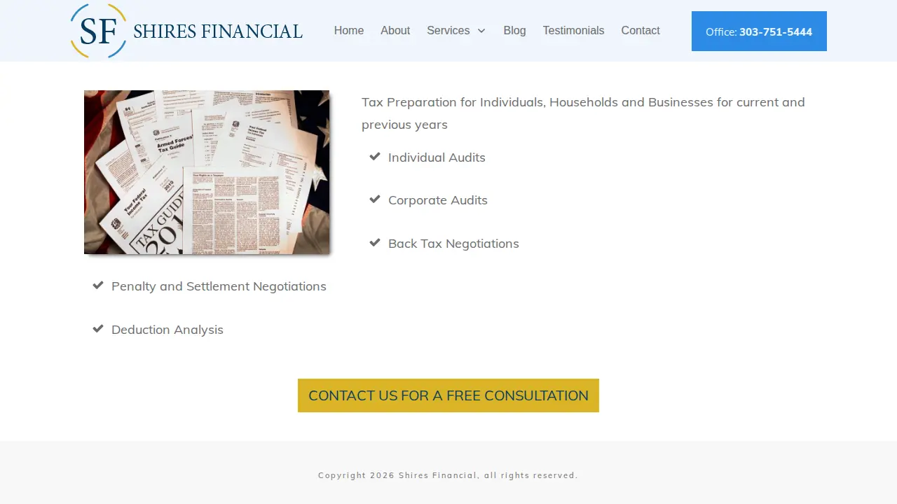 Shires Financial Group Inc page