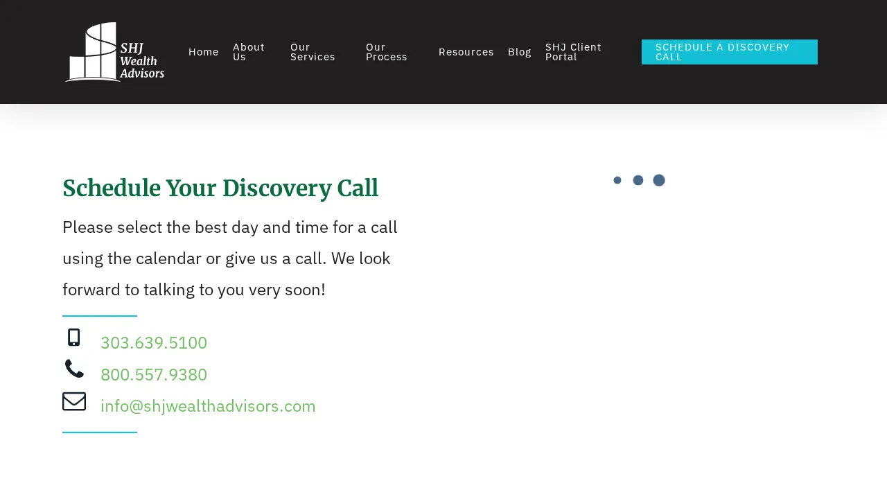 SHJ Wealth Advisors page