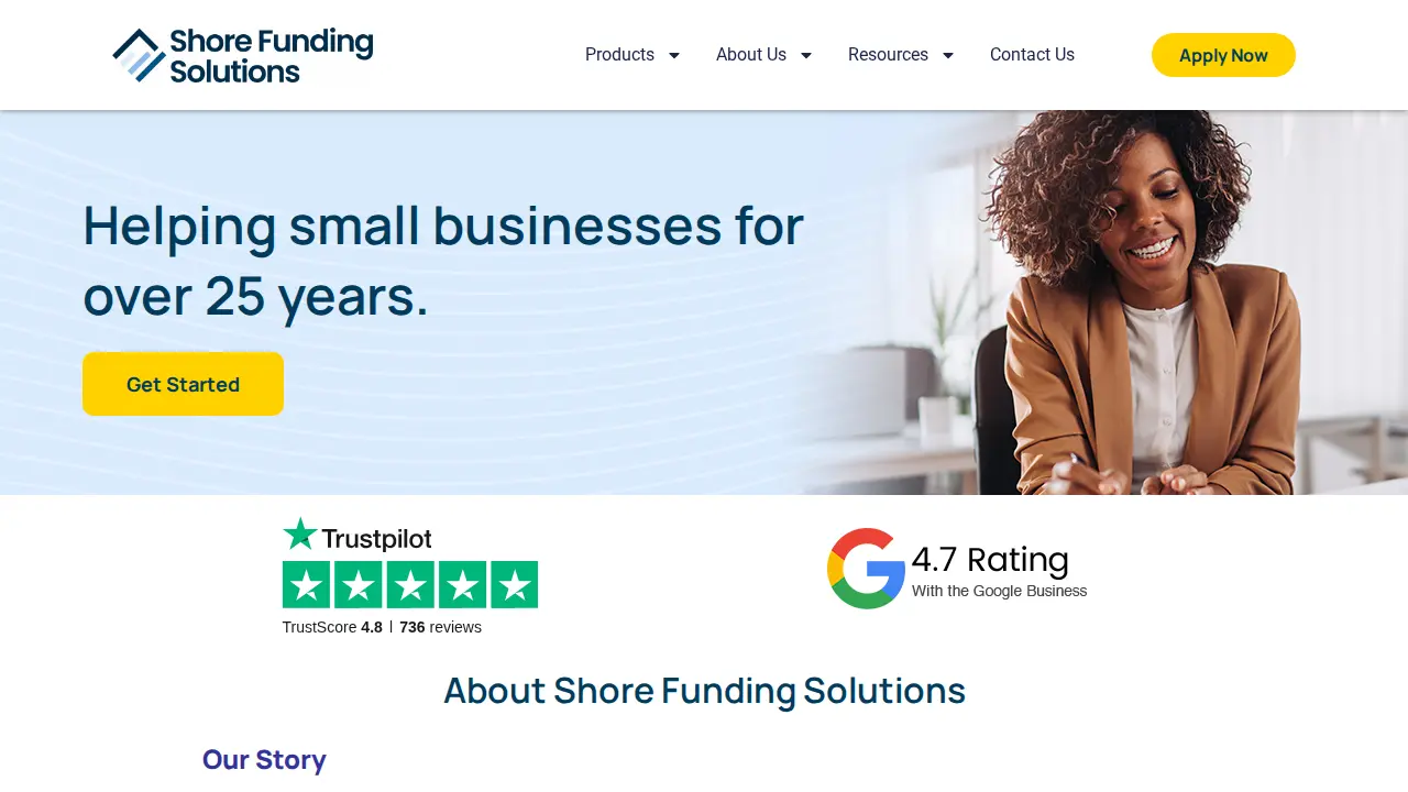 Shore Funding Solutions page