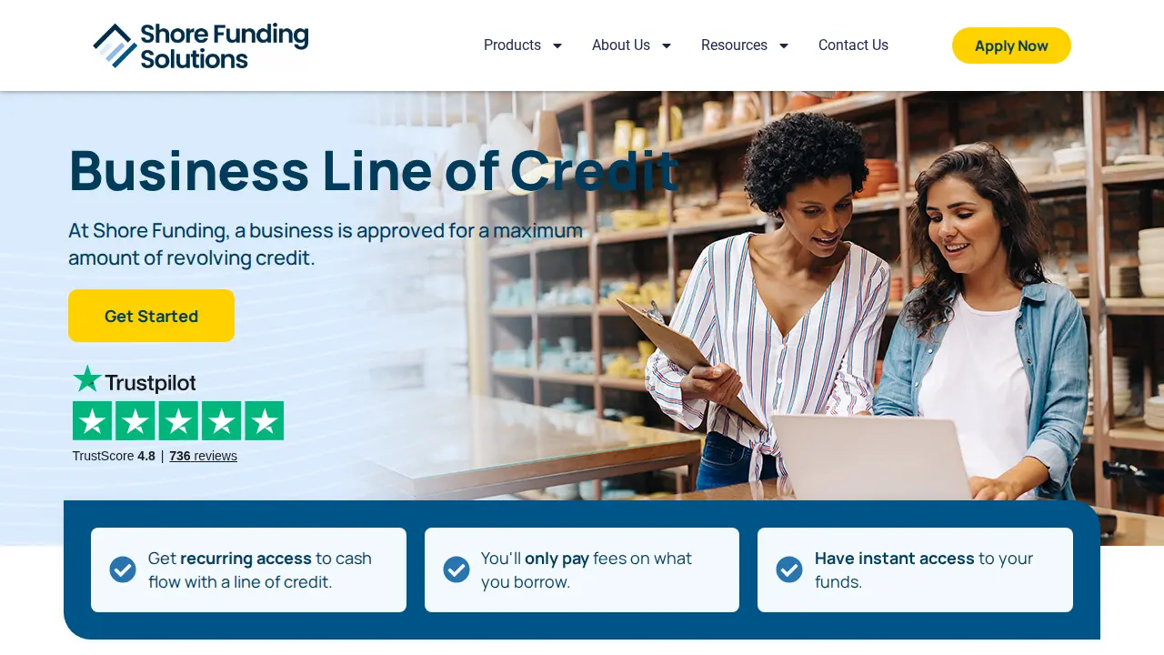 Shore Funding Solutions page
