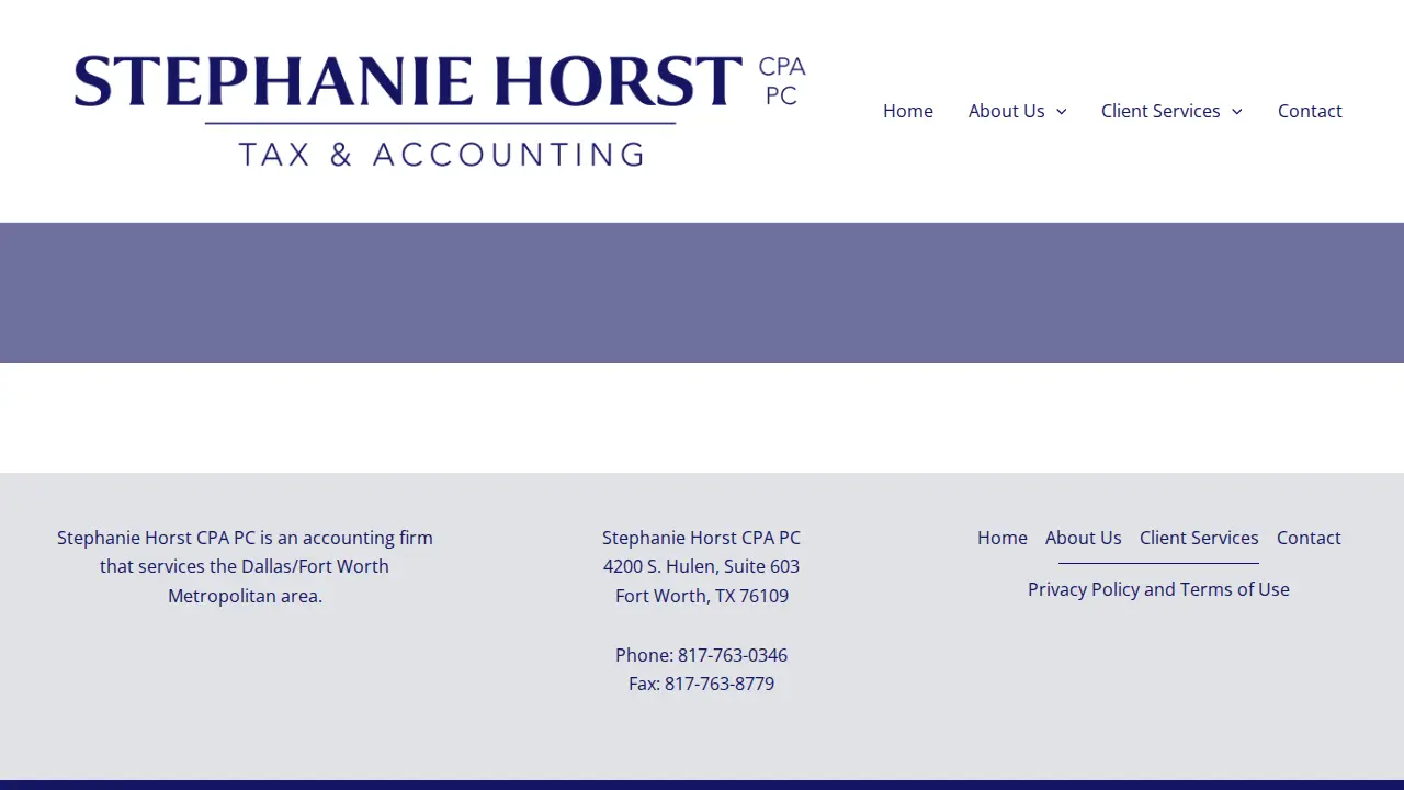 Stephanie Horst CPA, PC page