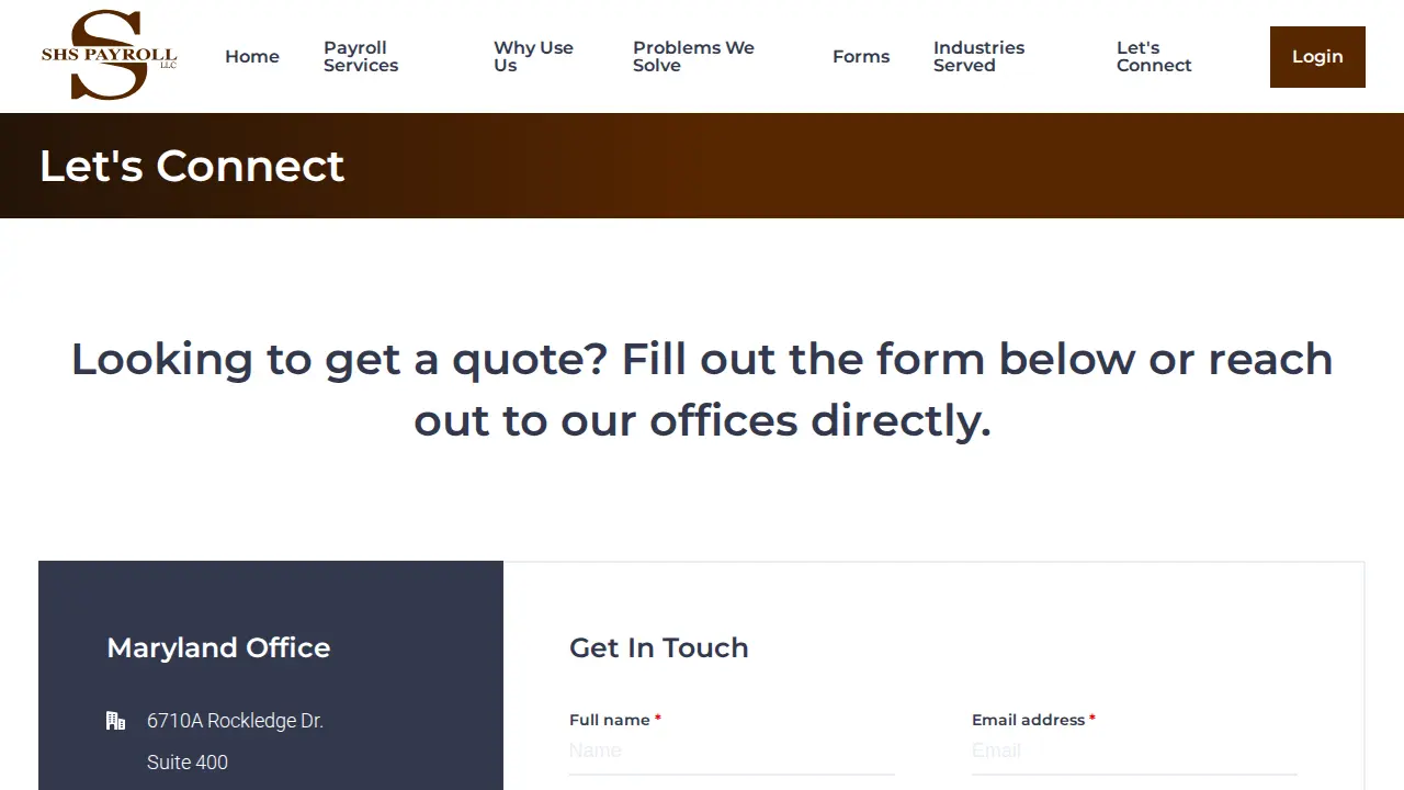 SHS Payroll, LLC page