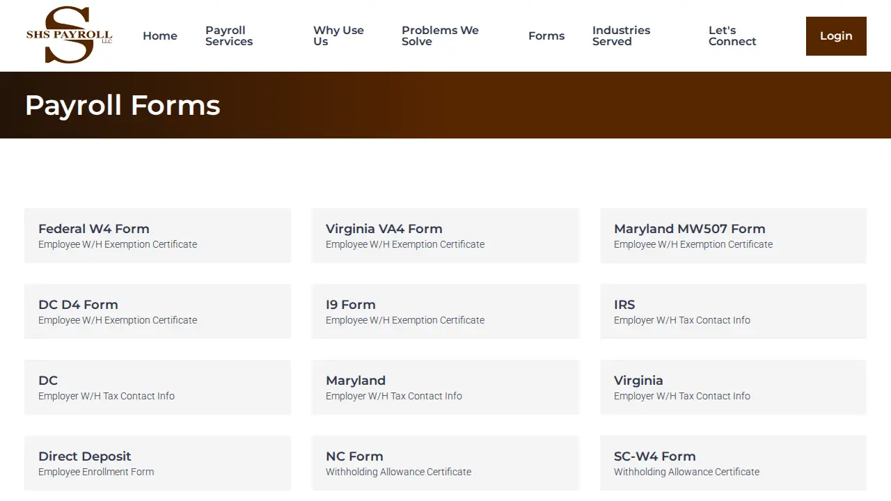 SHS Payroll, LLC page