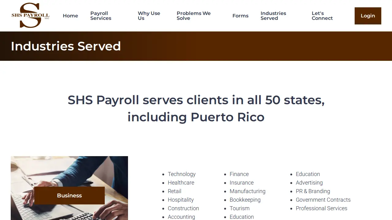 SHS Payroll, LLC page