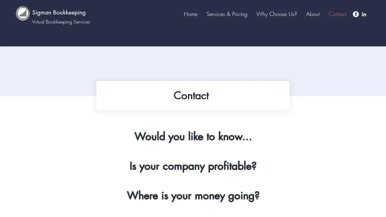 Sigman Bookkeeping page