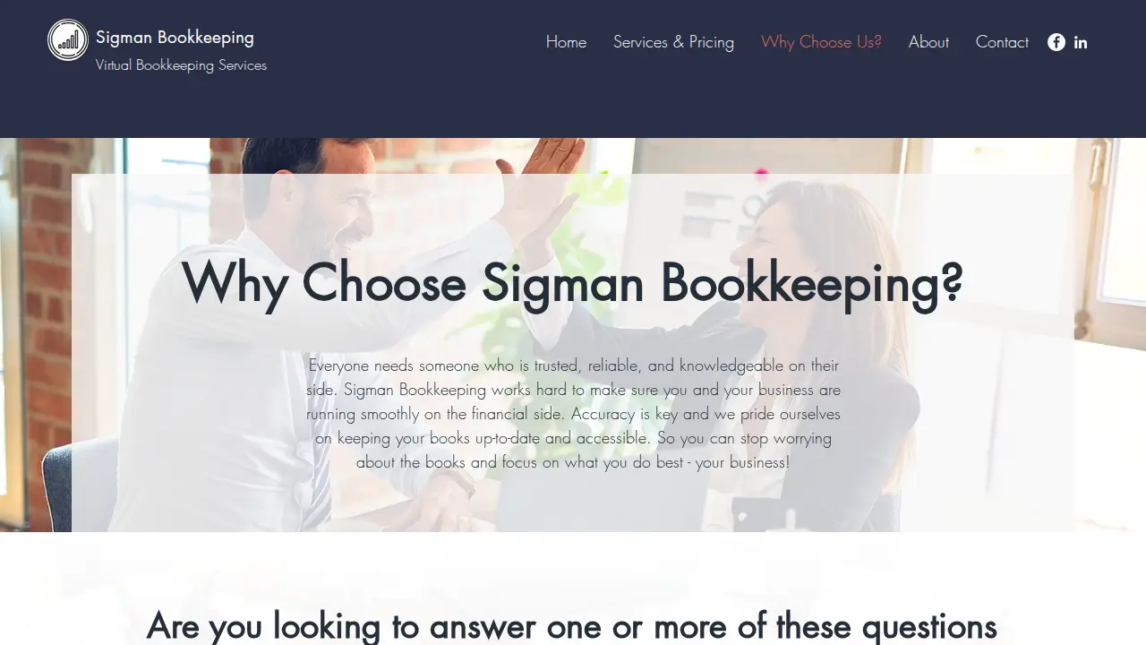 Sigman Bookkeeping page