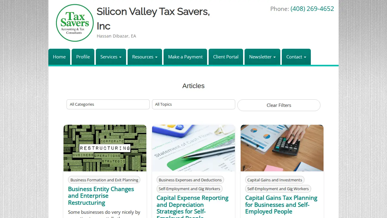 Tax Savers page
