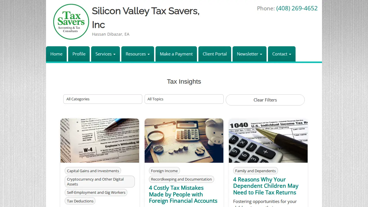Tax Savers page
