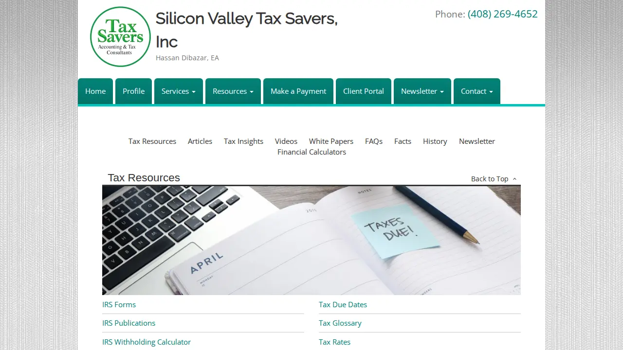 Tax Savers page