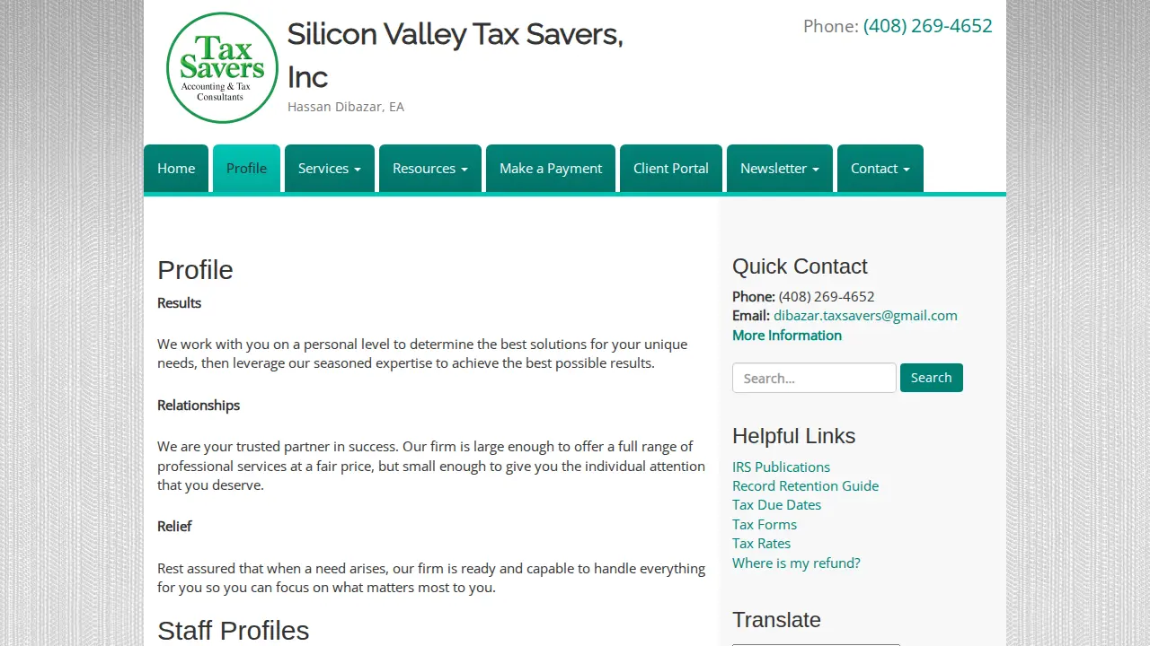 Tax Savers page