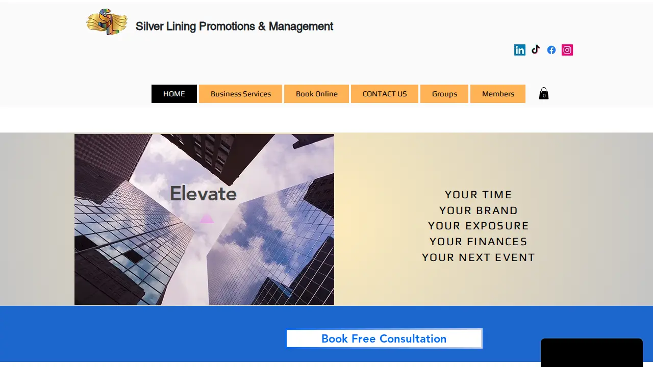 Silver Lining Promotions and Management website