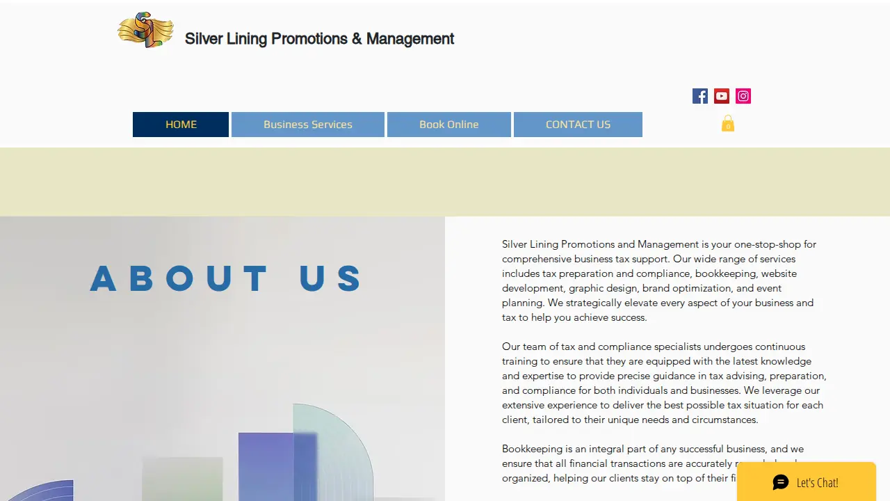 Silver Lining Promotions and Management page
