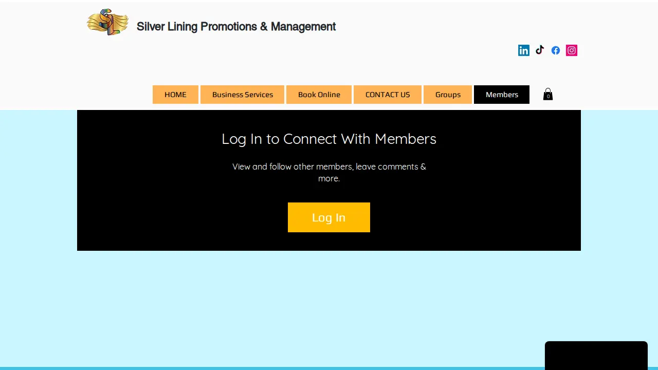 Silver Lining Promotions and Management page