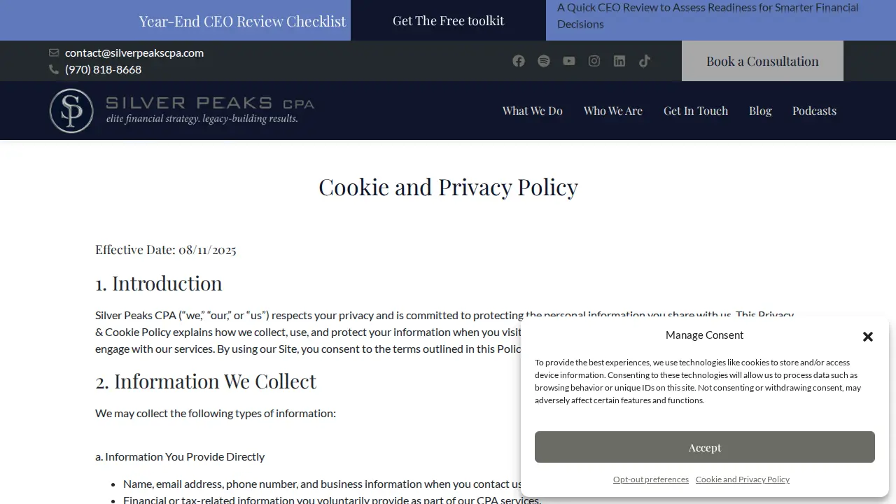 Silver Peaks Accounting Services LLC page