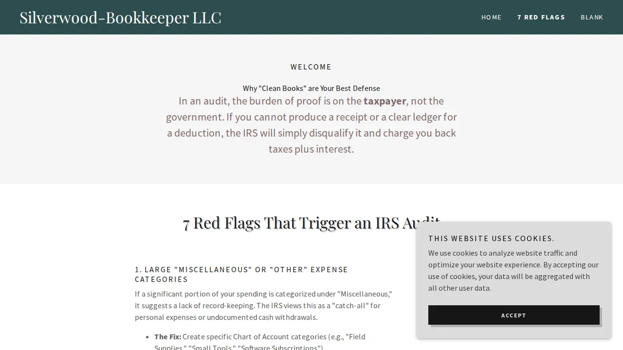 Silverwood-Bookkeeper LLC page