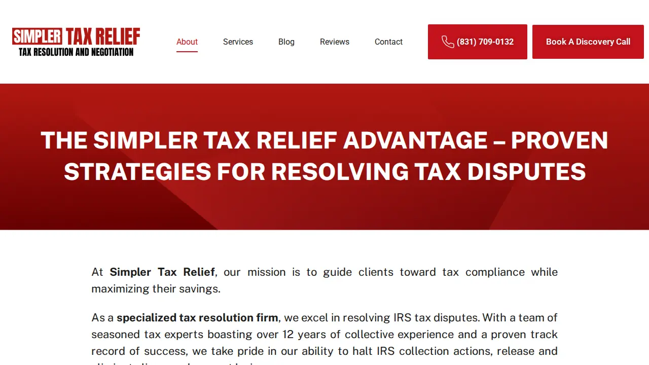 Simpler Tax Relief page